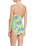 Limoncello Bandeau One-Piece Swimsuit, Plus Size