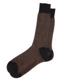 Lombard Birdseye Dress Socks, Black