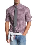 Check Basic-Fit Sport Shirt, Navy