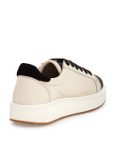 Monili/Leather Low-Top Sneaker, Dessert