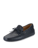 Gommini Textured Leather Tie Driver, Navy