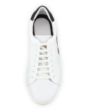 Remi Perforated Leather Tennis Sneaker, White