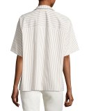 Jarah Striped Short-Sleeve Blouse, Multi