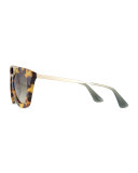 Square Brow-Bar Sunglasses