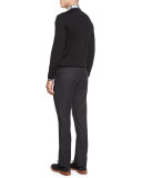 High-Performance Merino Wool V-Neck Sweater, Black