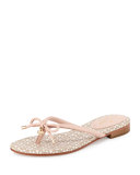 mistic bow flat thong sandal, pale pink