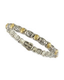 Sterling Silver/18k Gold Dotted Clasp Bracelet