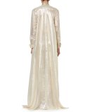Sequined Metallic Caftan, Ivory