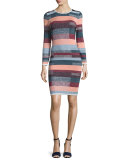 Lynn Metallic-Striped Knit Dress