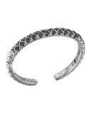 Naga Silver Lava Slim Kick Cuff with Black Sapphire, Size M
