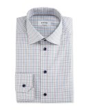 Contemporary-Fit Check Dress Shirt, White/Red/Navy