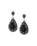 Batu Classic Chain Black Chalcedony & Sapphire Drop Earrings