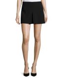 Tennis-Style Skirt W/Inverted Center Pleat, Black