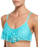 Pandora Flutter Swim Top, Caribbean