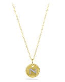 "N" Pendant with Diamonds in Gold on Chain