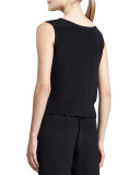 Silk Crepe Tank, Black