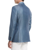 Tic Two-Button Silk-Blend Blazer, Light Blue