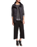 Merino Wool Straight-Leg Cropped Pants
