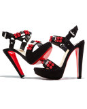 Pyrabubble Studded Red Sole Sandal, Black/Red