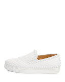 Pik Boat Spiked Red Sole Sneaker, Latte/White