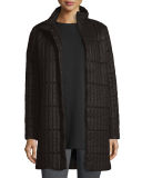 Quilted Nylon Knee-Length Coat