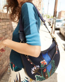 Semicircle Utopia Hobo Bag, Tory Navy 