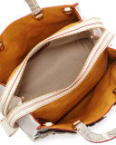 Rogue Exotic Tea Rose Satchel Bag, Old Brass/Chalk