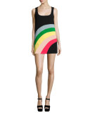 Sleeveless Rainbow Shift Dress