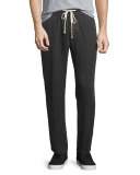 Drawstring Utility Linen Pants, Gray