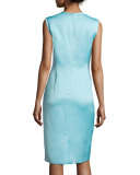Sleeveless Raw-Edge Sheath Dress