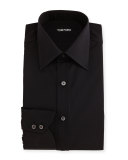 Classic Barrel Cuff Dress Shirt, Black