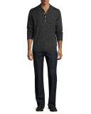 Austyn Relaxed Straight-Leg Denim Jeans, Downtown Dark
