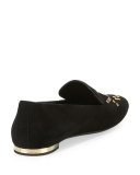 Mormont Suede Grommet Loafer, Black