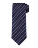 Striped Silk Tie, Navy