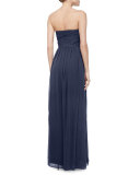 Strapless Ruched-Bodice Gown