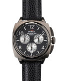 40mm Brakeman Chronograph Leather Watch, Black