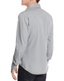 Western-Style Denim Shirt, Light Gray