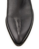 Sigrid Lift-Heel Leather Knee Boot, Black