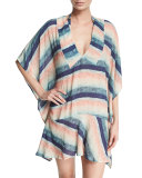 Maud Striped Drop-Waist Caftan Coverup