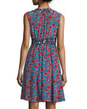 Lindsay Sleeveless Floral Silk Dress