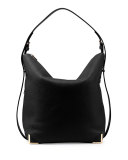 Prisma Leather Hobo Bag, Black