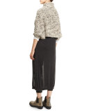 Turtleneck Cropped Sweater, Sea Salt