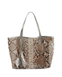 Erica Python Shopper Tote Bag, Natural/Anthracite