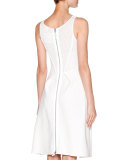 Sleeveless Fit-&-Flare Dress, White