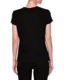 Rockstud Crewneck Cotton Tee, Black