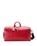 Signature Large Leather Duffel Bag, Red