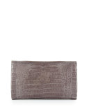 Small Soft Crocodile Envelope Clutch Bag