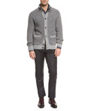 Five-Pocket Stretch-Cotton Pants, Charcoal