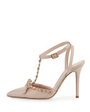 lydia studded leather pump, petal pink