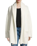 Oversized Open-Front Hooded Cardigan
